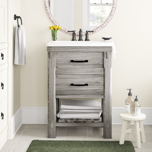 Three Posts™ Sprowston Rustic 24" Single Bathroom Vanity Set & Reviews